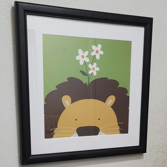 Peek-a-Boo IX, Lion Framed Art